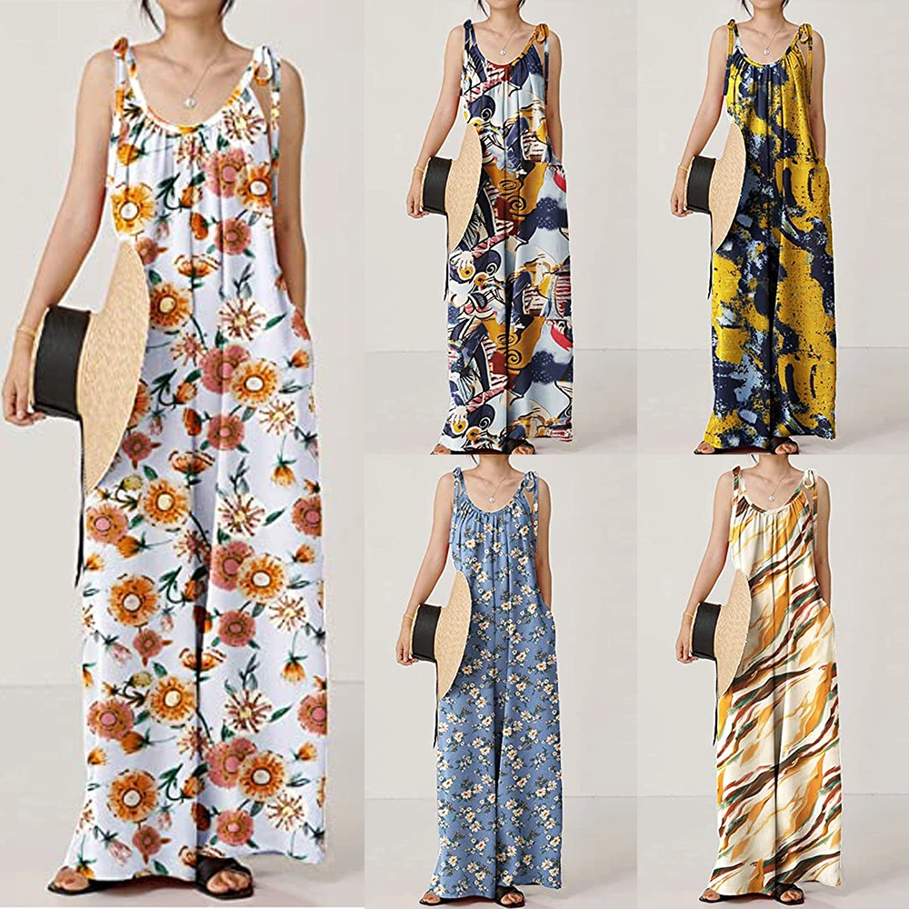 Women's Print Sling Loose Casual Jumpsuit