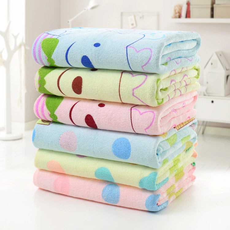 Microfiber Cartoon Cute Printed Bath Absorbent Soft Bath Towel