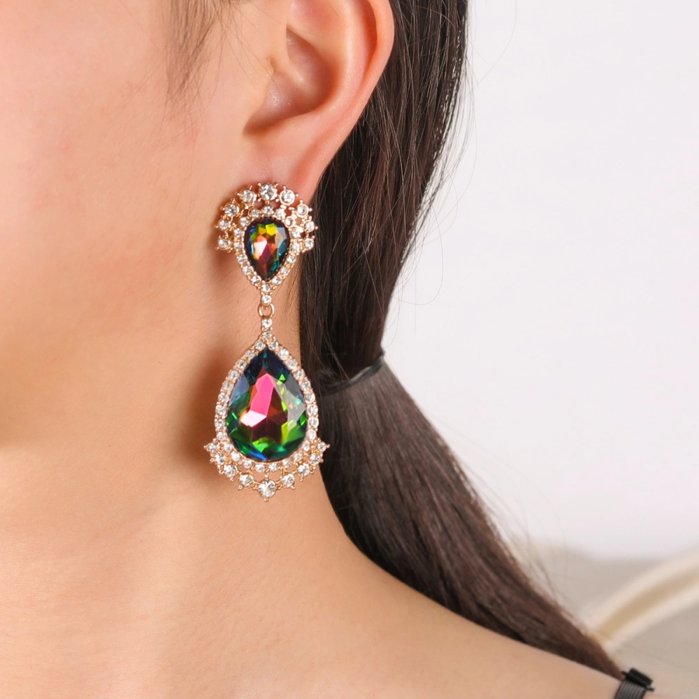 New European And American Exaggerated Teardrop Long Earrings