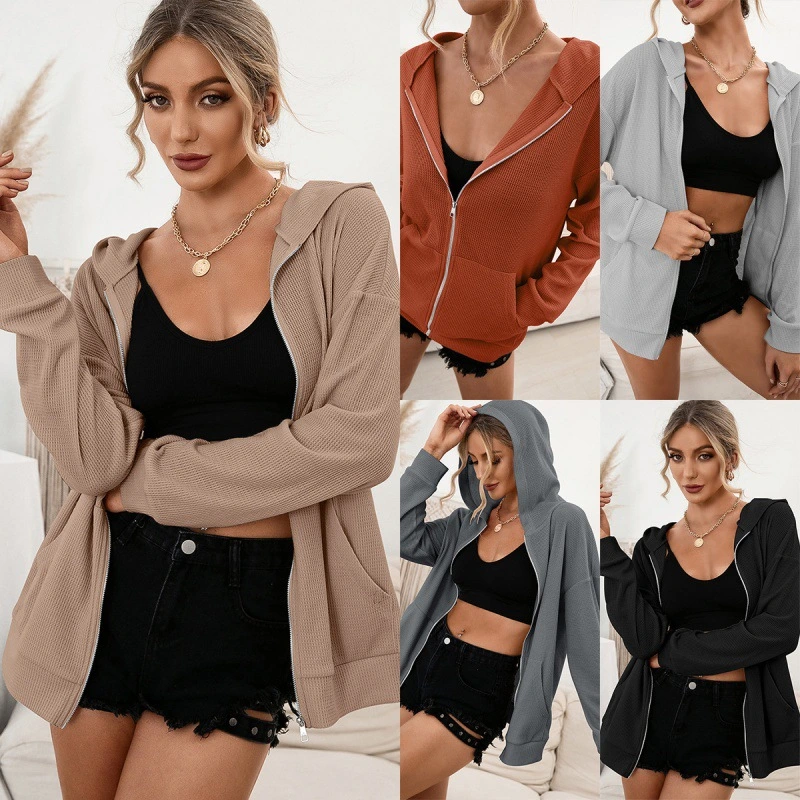 Casual Hooded Sweater Pullover Zip Cardigan Jacket Jacket Top