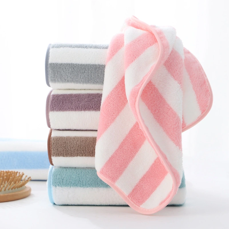 Hanging Warp Knitted Coral Fleece Soft Absorbent Narrow Strip High-density Wrapping Comfortable Towel