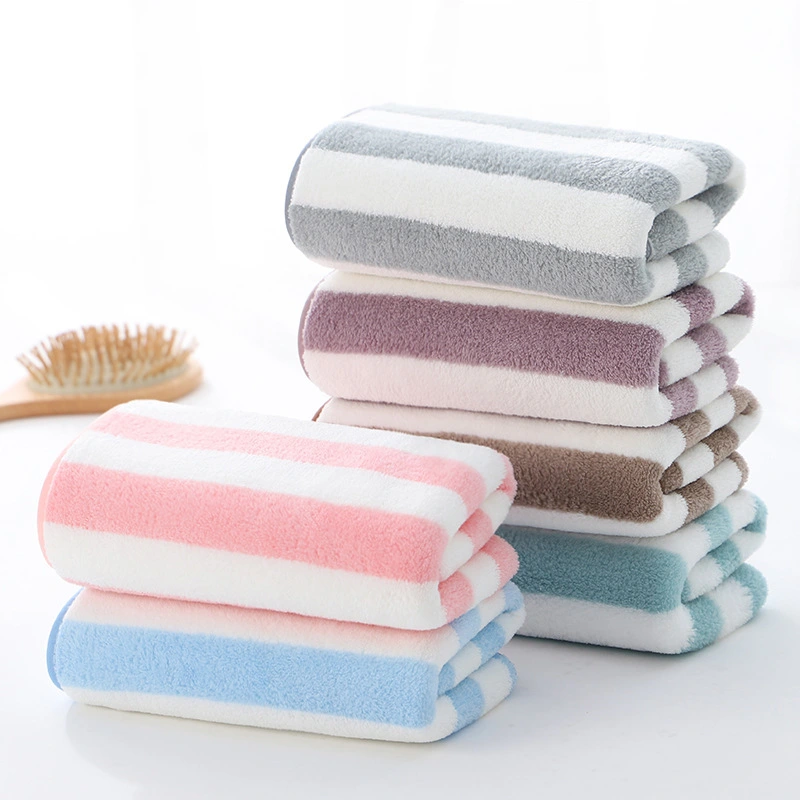 Hanging Warp Knitted Coral Fleece Soft Absorbent Narrow Strip High-density Wrapping Comfortable Towel