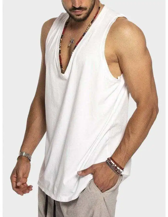Personality Trend Men's Large Size Outer Wear Sleeveless Vest T-Shirt