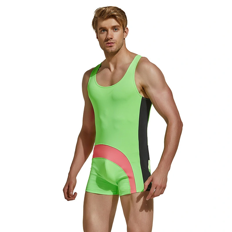 Men's Nylon Vest Matching Color Individual Men's One-piece Vest Thin Swimsuit