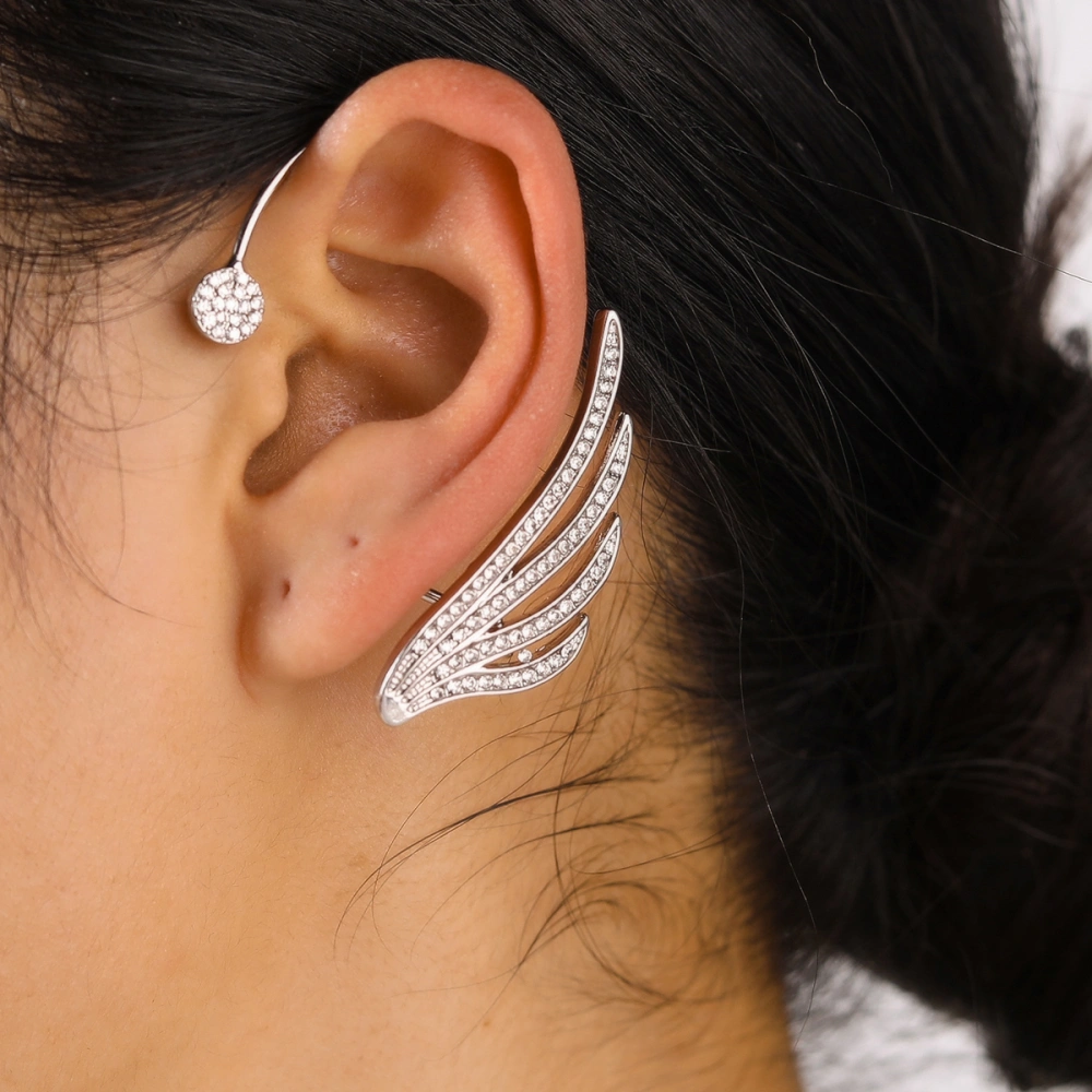 Flash Diamond Wings Without Ear Holes Women's Simple Cold Wind Ear Hanging High-end Ear Clip