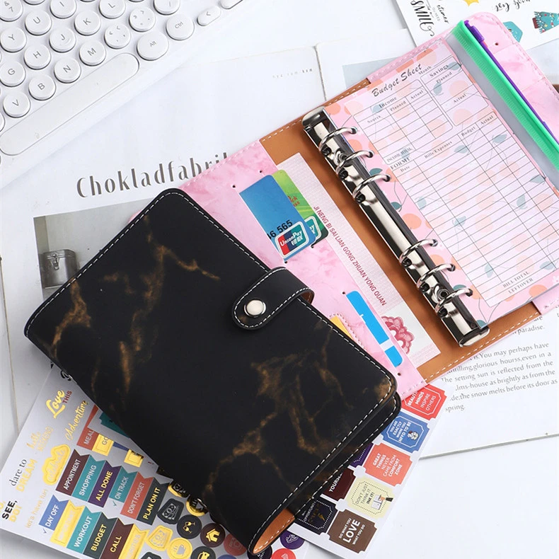 A6 Binder Marbled PU Leather Notebook