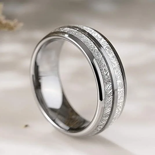 Fashion Creative Silver Double Groove Stainless Steel Ring