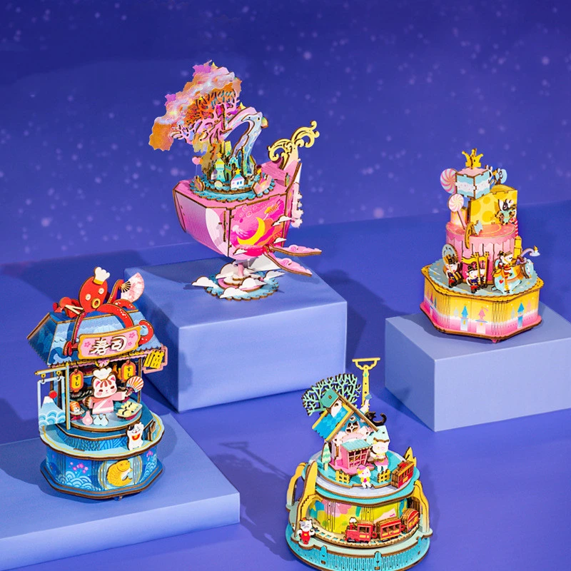 Hand Assembled Music Box Three-dimensional Puzzle Toys