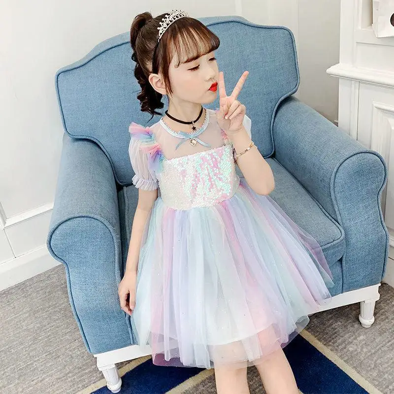 Girls' Princess Skirt Summer Clothes Fashionable Dress