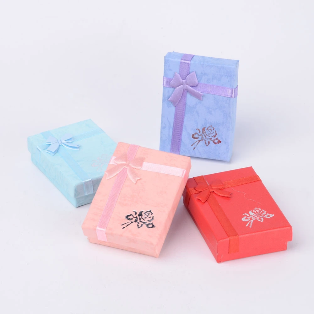 Mixed Color Square Pendant Jewelry Packaging Paper Box