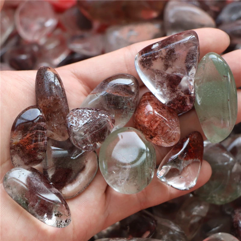 Natural Red And Green Ghost Gravels Large Particle Ornaments