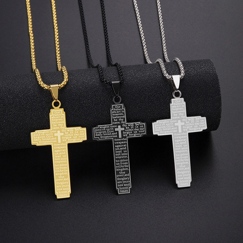 Stainless Steel The Book Of Common Prayer Cross Pendant Necklace