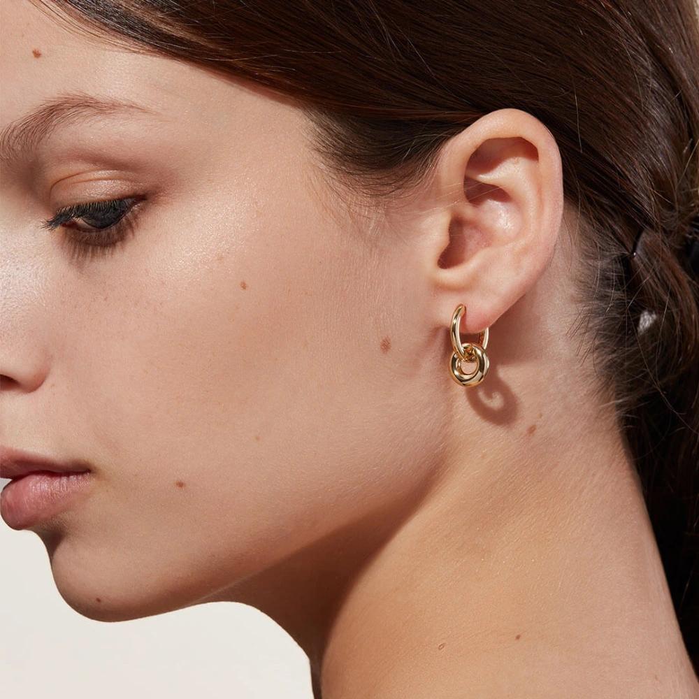 Minimalist Gold Double Hoop Earrings