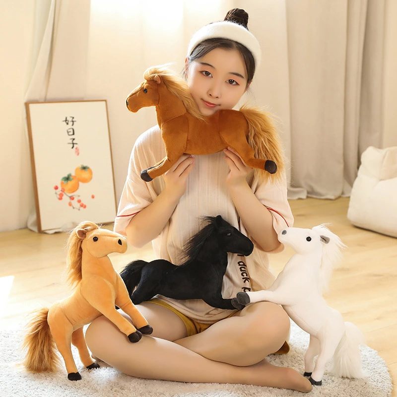 Simulation Doll Plush Toy White Horse Cloth