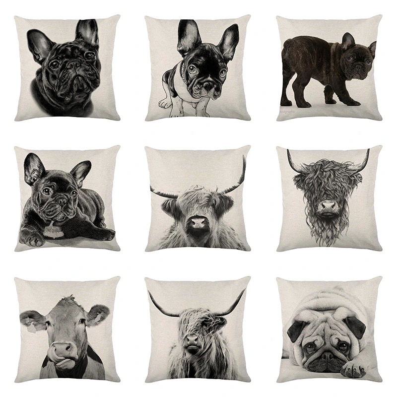 Cute Jia Lei Aviation Cattle Yak Animal Series Linen Pillowcase