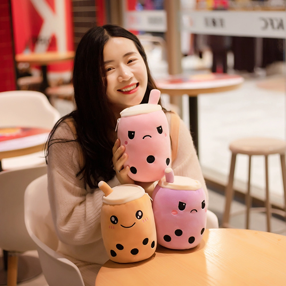 Pillow Cup Cross-Border Supply A Variety  Strawberry Tea Cup Pillow Plush  Milk Tea Cup Pillow Pearl Milk