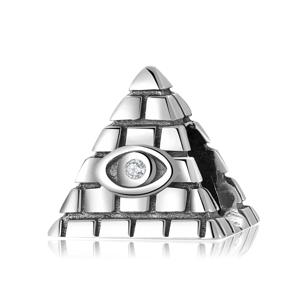 Eye Of God Pyramid Beads 925 Sterling Silver Oxide Simple Bracelet Necklace Diy Accessories