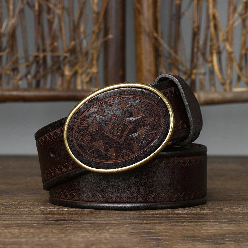 Pattern Trend Versatile Smooth Buckle Belt