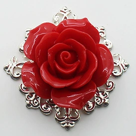 Rose Flower Napkin Button Silver Plated High-end Hotel Western Restaurant