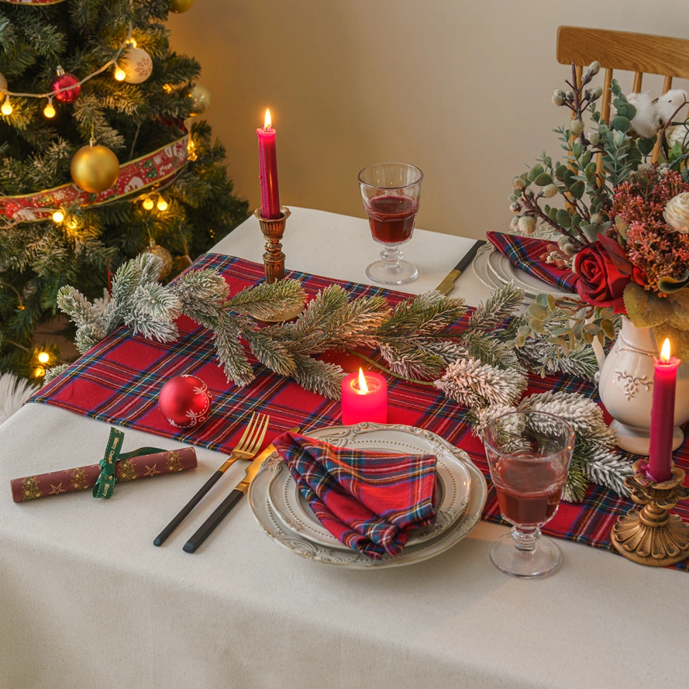 New Christmas Green And Yellow Checkered Table Flag