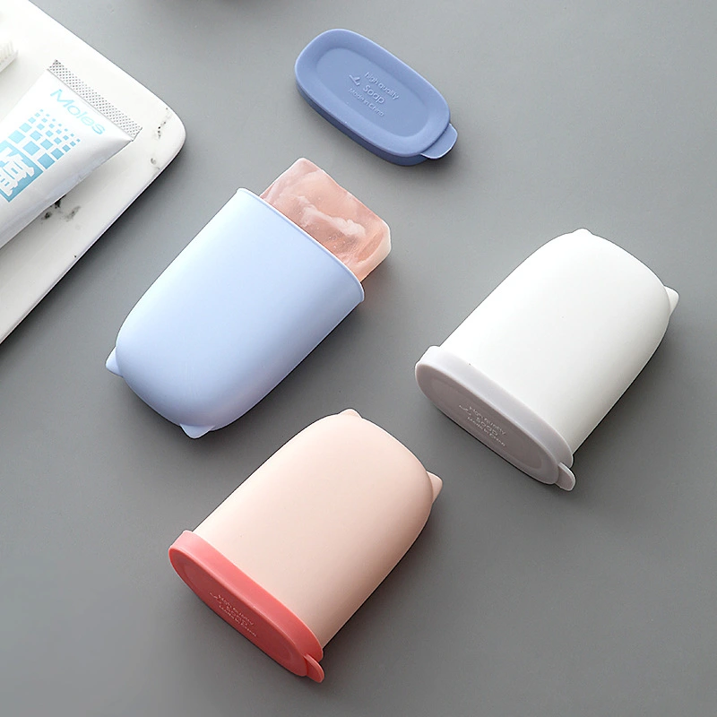 Silicone Soap Box With Cover For Travel