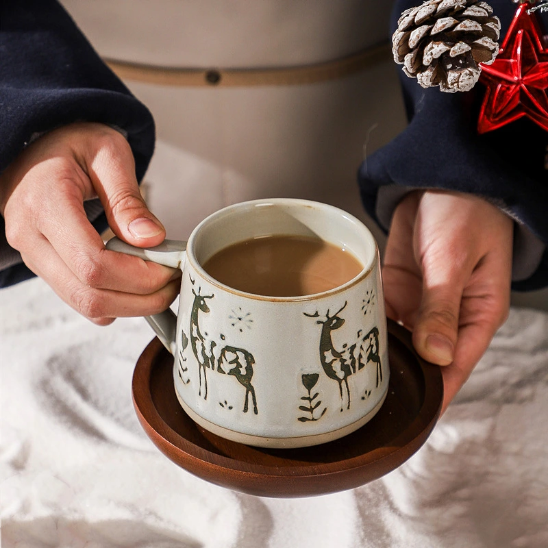 Christmas Retro Ceramic Kiln Changing Cup