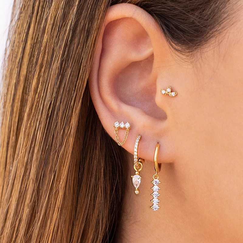 Europe and America Simple Moon Earrings