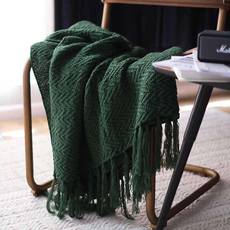 Solid Nordic Style Knitted Casual Blanket