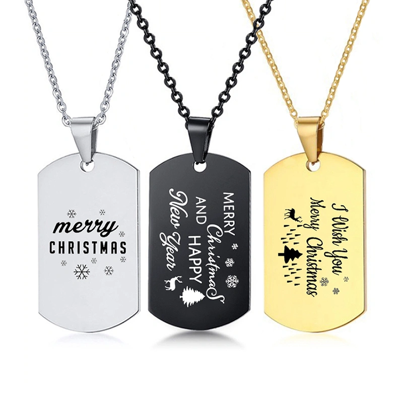  New Merry Christmas Stainless Steel Necklace