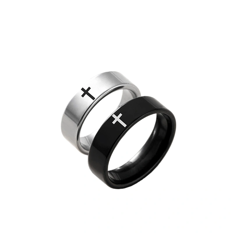 Cross Stainless Steel Couple Ring