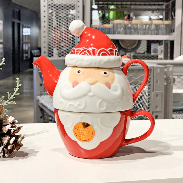 Cartoon Creative Santa Teapot Cup Kit