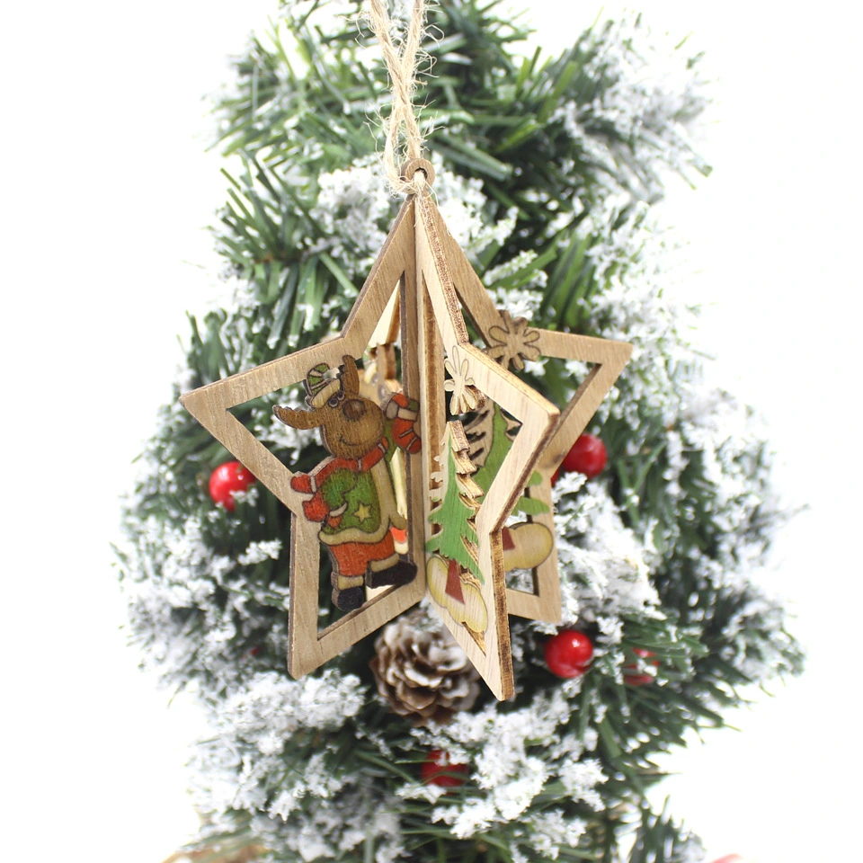 3D Christmas Wooden Pendant Color Printing Decoration