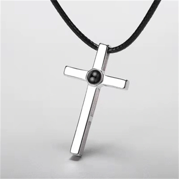 Cross Necklace Titanium Steel Couple Projection Pendant 520 Valentine's Day Gift For Boyfriend