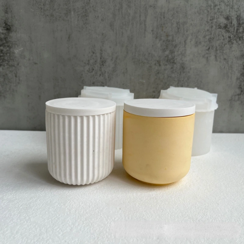 Silicone Mold Storage Box For Round Candle Cup With Cover