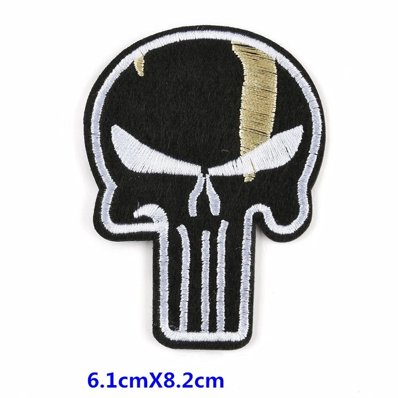 Embroidered Skull And Ghost Head Badge Cloth Sticker