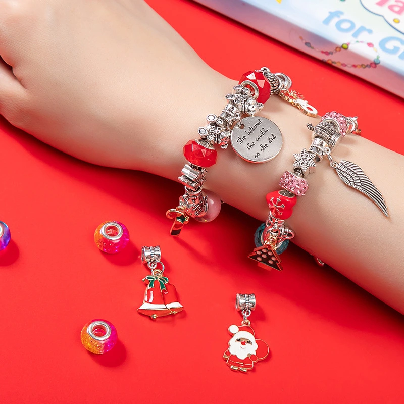 New Diy Bracelet Santa Claus And Elk Bell Iron Box Set