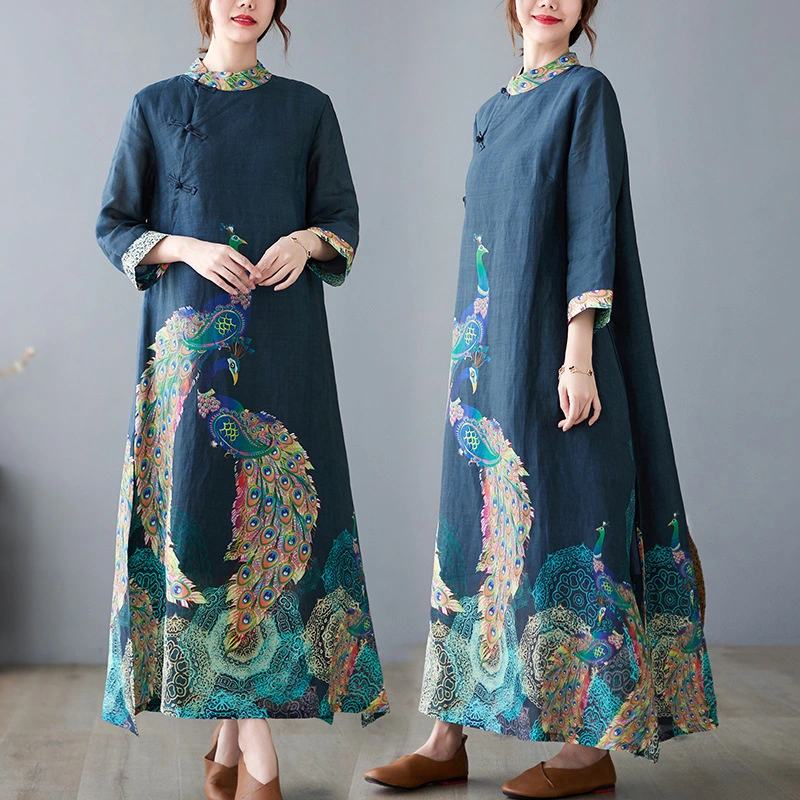 Women's Cotton And Linen Ethnic Style Retro Dress