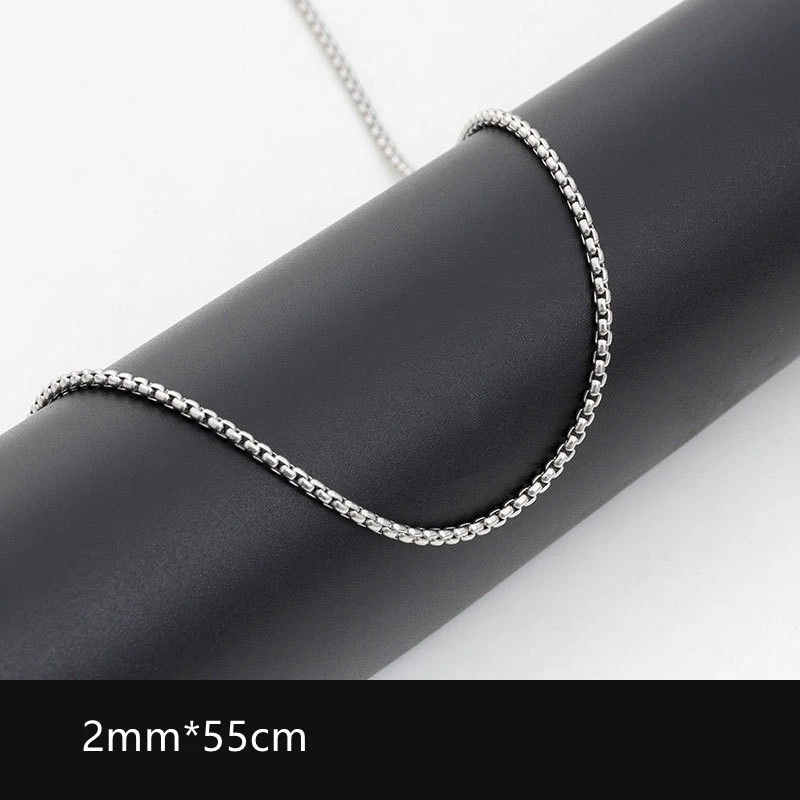 Chain Stainless Steel Square Pearl Chain Men's Necklace