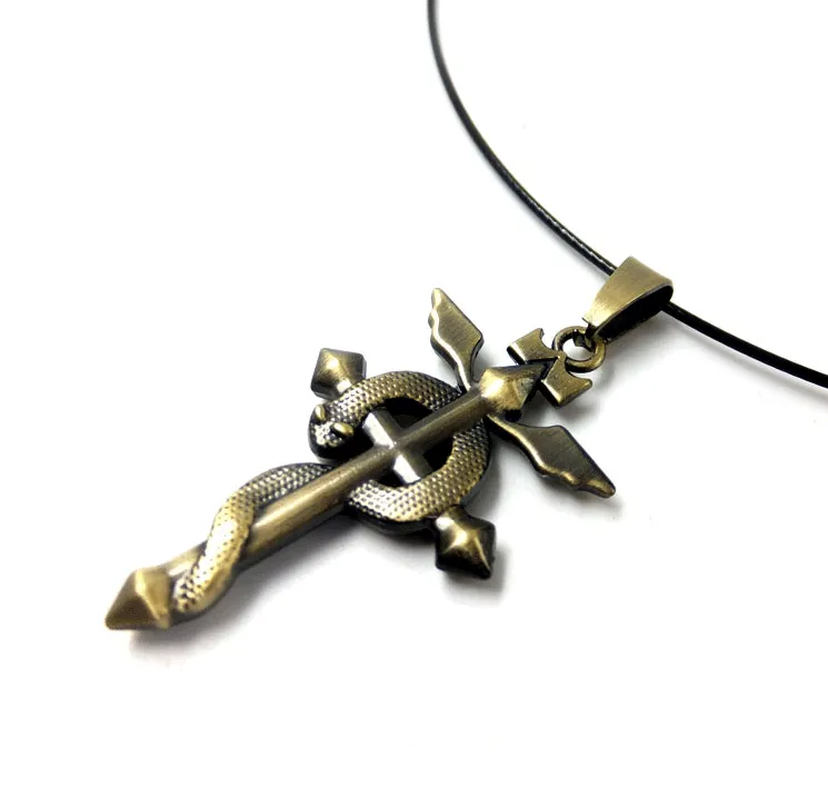 Steel Snake Stick Alchemist Necklace