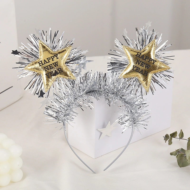 Hair Hoop With Five Pointed Star Flowers Happy New Year Christmas