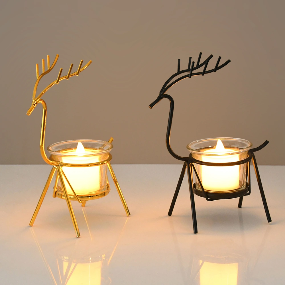 Modern Wrought Iron Candlestick Romantic Retro Home