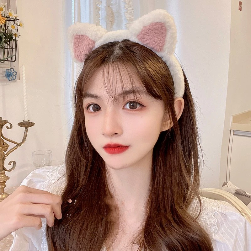 Cute Lambswool Cat Ears Hair Band Female