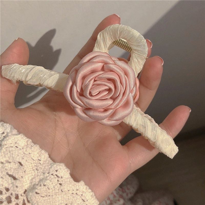 Super Fairy Sweet Girl Fabric Rose Hair Clip