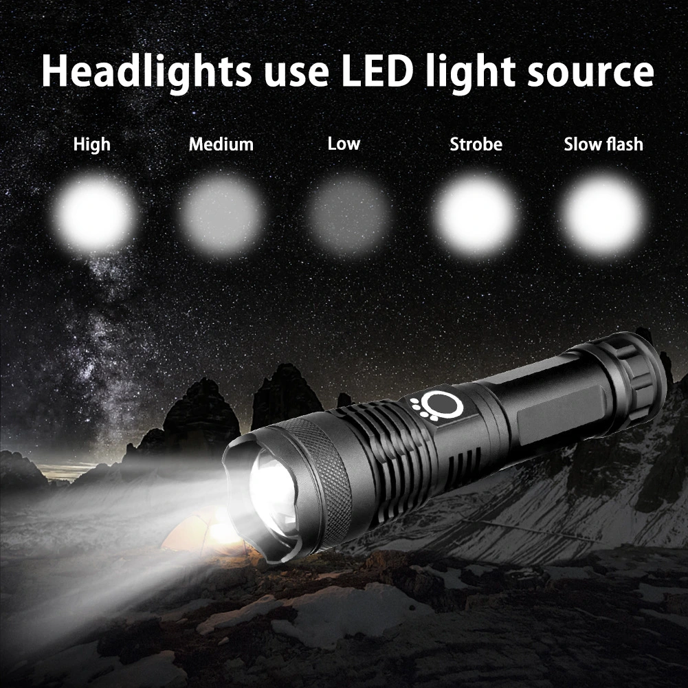 XHP50 Bright Bright Flashlight Aluminum Alloy