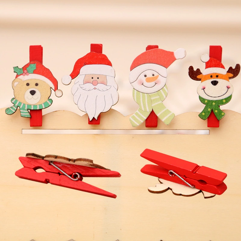 Creative Christmas Decoration Cartoon Wooden Clip