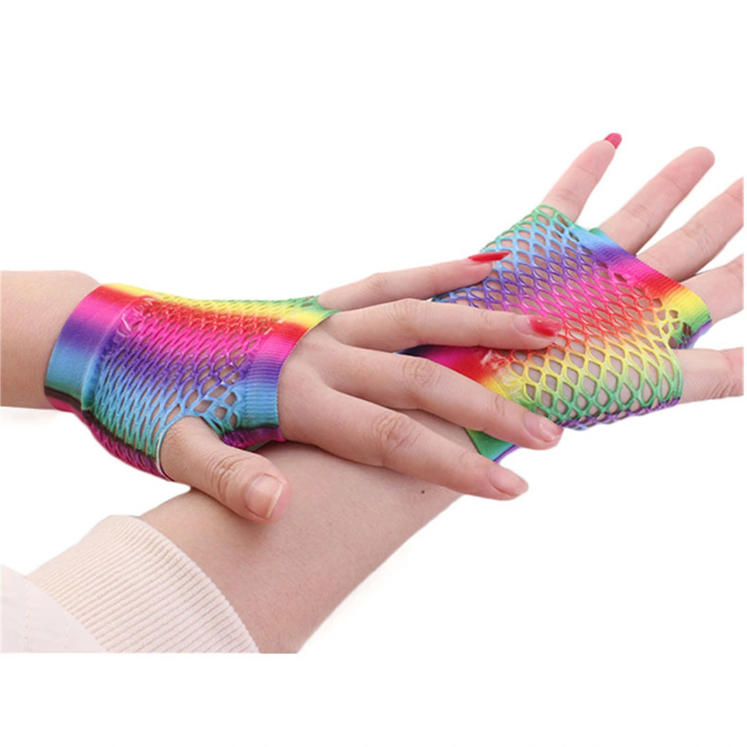New Color Fishnet Short Gloves