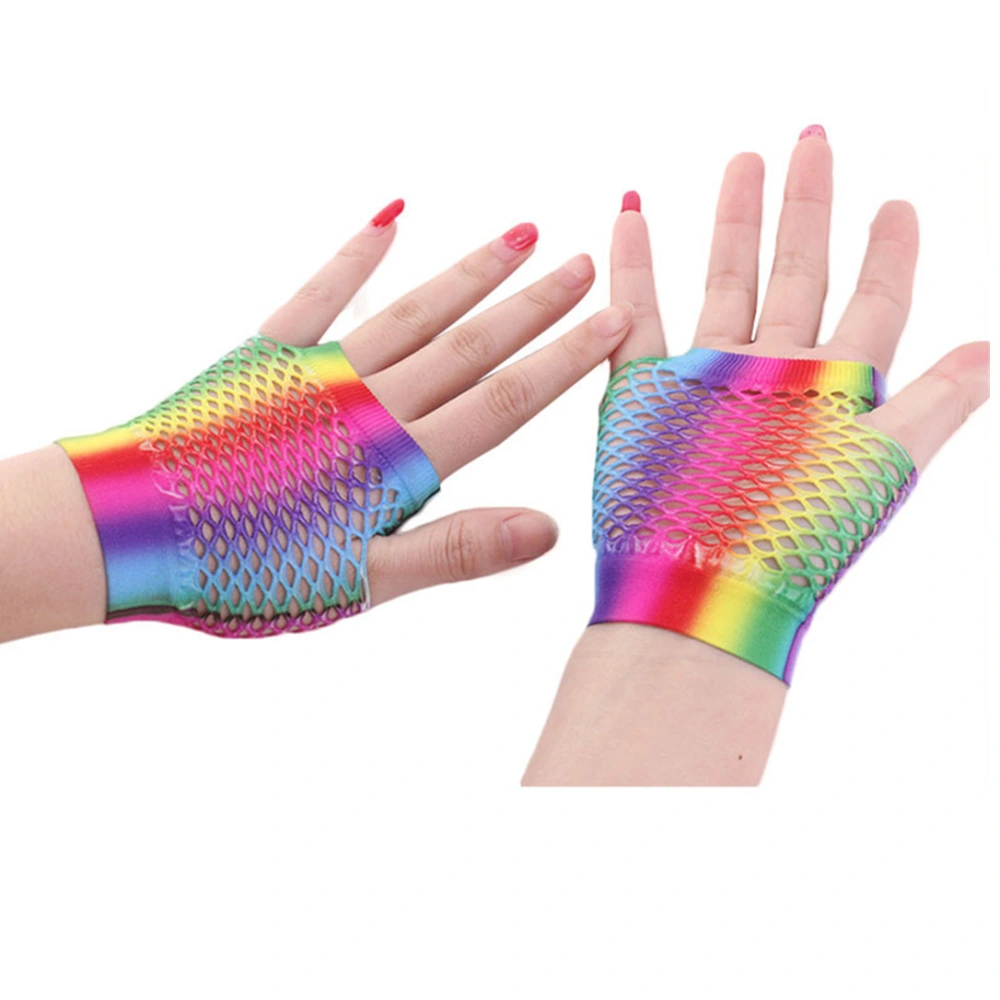 New Color Fishnet Short Gloves