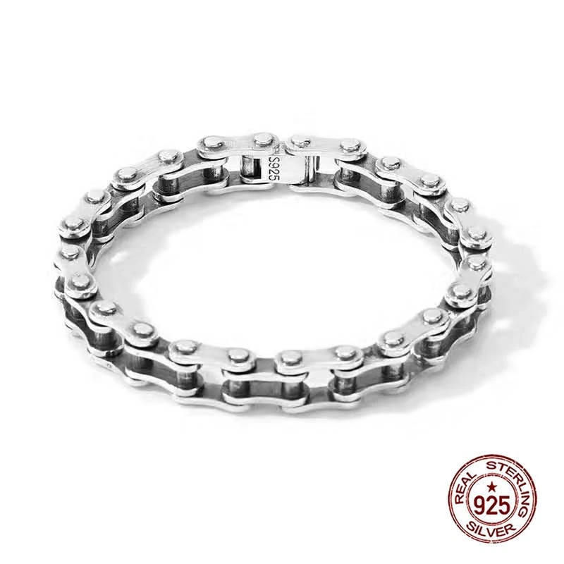 Cycolinks 925 Sterling Silver Bike Chain Bracelet 8mm This Comes In Two Lengths, 18cm And 19cm