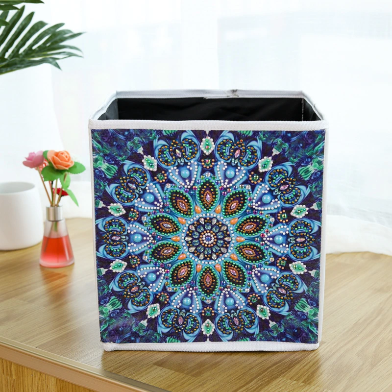 DIY Spot Drill Diamond Painting Storage Box Datura Flowers Leather