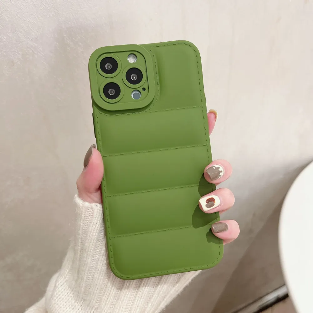 Fashion Solid Color Down Jacket Phone Case